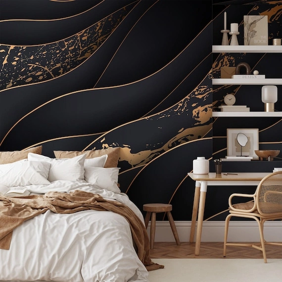 Wallpaper installation project in Santa Ana, California